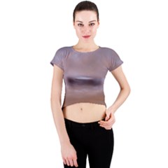 Rain Rainbow Pink Clouds Crew Neck Crop Top by Amaryn4rt