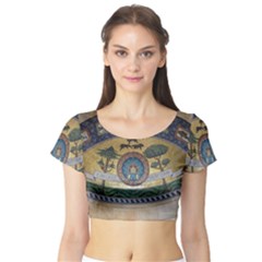 Peace Monument Werder Mountain Short Sleeve Crop Top (tight Fit) by Amaryn4rt