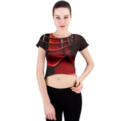 Fractal Mathematics Abstract Crew Neck Crop Top by Amaryn4rt