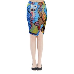 Graffiti Wall Color Artistic Midi Wrap Pencil Skirt by Amaryn4rt