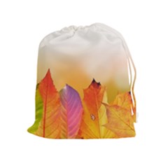 Autumn Leaves Colorful Fall Foliage Drawstring Pouches (extra Large) by Amaryn4rt