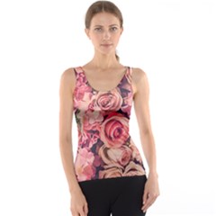 Beautiful Pink Roses  Tank Top by Brittlevirginclothing