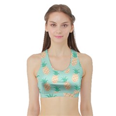 Cute Pineapple Sports Bra With Border by Brittlevirginclothing