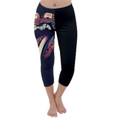 The Rolling Stones Glowing Capri Winter Leggings  by Brittlevirginclothing
