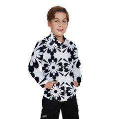 Floral Illustration Black And White Wind Breaker (kids) by Amaryn4rt