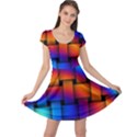 Rainbow Weaving Pattern Cap Sleeve Dresses View1