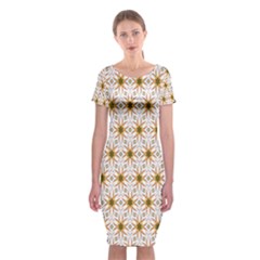 Seamless Wallpaper Background Classic Short Sleeve Midi Dress by Amaryn4rt