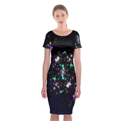 Star Structure Many Repetition Classic Short Sleeve Midi Dress by Amaryn4rt