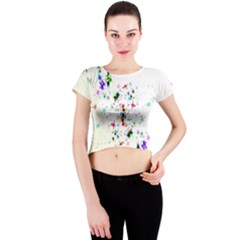 Star Structure Many Repetition Crew Neck Crop Top by Amaryn4rt