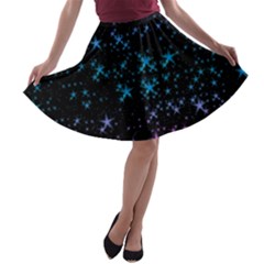 Stars Pattern Seamless Design A-line Skater Skirt by Amaryn4rt