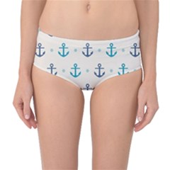 Sailor Anchor Mid-waist Bikini Bottoms by Brittlevirginclothing