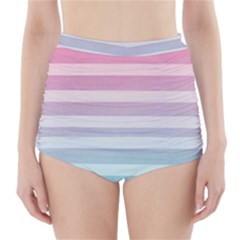 Colorful Vertical Lines High-waisted Bikini Bottoms by Brittlevirginclothing