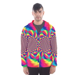 Colorful Psychedelic Art Background Hooded Wind Breaker (men) by Amaryn4rt