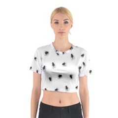 Flies Cotton Crop Top by Valentinaart