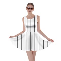 White And Black Lines Skater Dress by Valentinaart