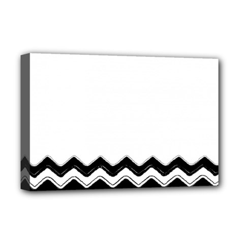 Chevrons Black Pattern Background Deluxe Canvas 18  X 12   by Nexatart