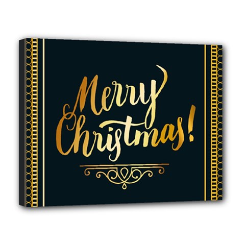 Christmas Gold Black Frame Noble Canvas 14  X 11  by Nexatart