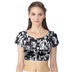 Noise Texture Graphics Generated Short Sleeve Crop Top (tight Fit) by Nexatart