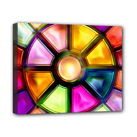 Glass Colorful Stained Glass Canvas 10  X 8  by Nexatart