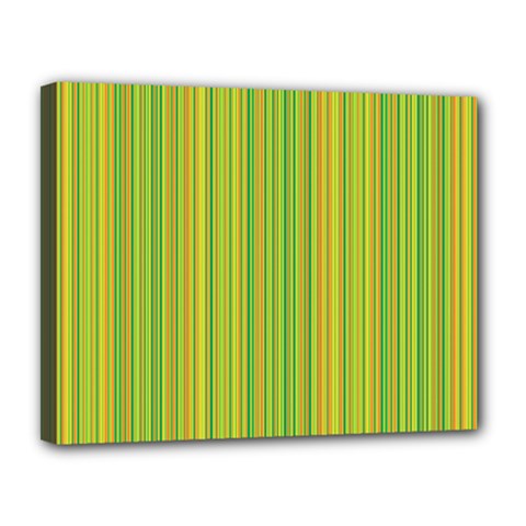 Green Lines Canvas 14  X 11  by Valentinaart