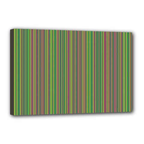 Green Lines Canvas 18  X 12  by Valentinaart