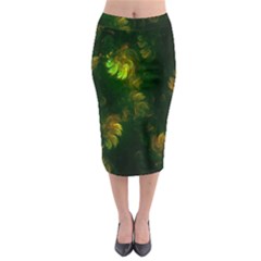 Light Fractal Plants Midi Pencil Skirt by Nexatart