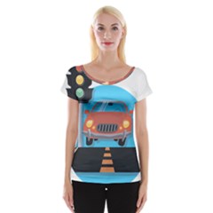 Semaphore Car Road City Traffic Women s Cap Sleeve Top by Nexatart