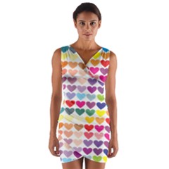 Heart Love Color Colorful Wrap Front Bodycon Dress by Nexatart