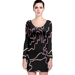 Abstract Glare Visual Art Long Sleeve Velvet Bodycon Dress by Nexatart