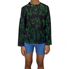 Abstract Art Background Green Kids  Long Sleeve Swimwear by Nexatart