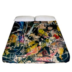 Art Graffiti Abstract Lines Fitted Sheet (california King Size) by Nexatart