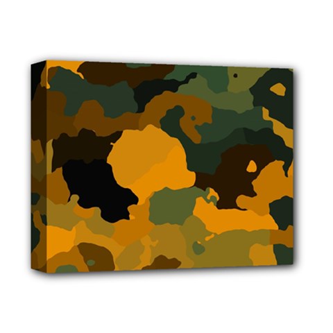 Background For Scrapbooking Or Other Camouflage Patterns Orange And Green Deluxe Canvas 14  X 11  by Nexatart