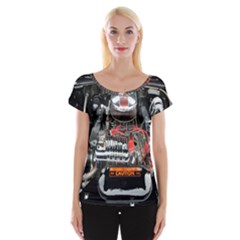 Car Engine Women s Cap Sleeve Top by Nexatart