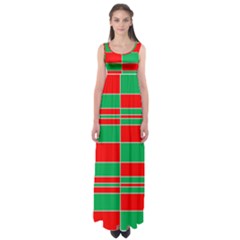 Christmas Colors Red Green Empire Waist Maxi Dress by Nexatart