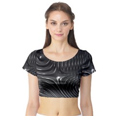 Fractal Mathematics Abstract Short Sleeve Crop Top (tight Fit) by Nexatart