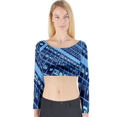 Mobile Phone Smartphone App Long Sleeve Crop Top by Nexatart