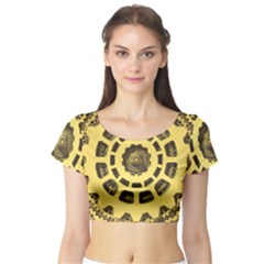 Gears Short Sleeve Crop Top (tight Fit) by Nexatart