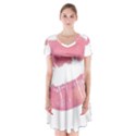 Pink lips Short Sleeve V-neck Flare Dress View1