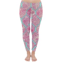 Moroccan Flower Mosaic Classic Winter Leggings by Brittlevirginclothing