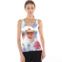 Watercolor Colorful Roses Tank Top by Brittlevirginclothing