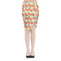 Cute Red Apple Midi Wrap Pencil Skirt by Brittlevirginclothing