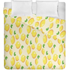 Pattern Template Lemons Yellow Duvet Cover Double Side (king Size) by Nexatart