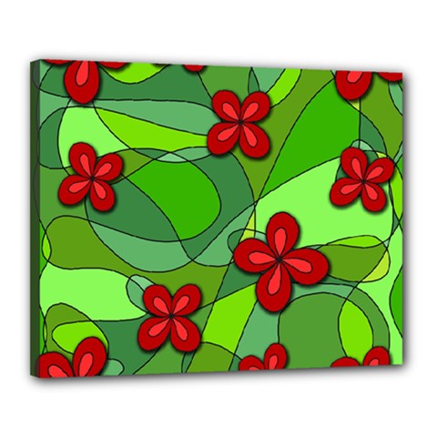 Flowers Canvas 20  X 16  by Valentinaart