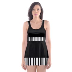 Piano Keyboard With Notes Vector Skater Dress Swimsuit by Nexatart