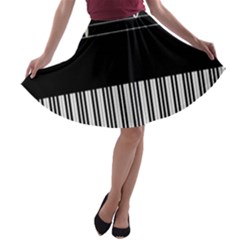 Piano Keyboard With Notes Vector A-line Skater Skirt by Nexatart