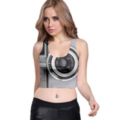 Vintage Camera Racer Back Crop Top by Nexatart