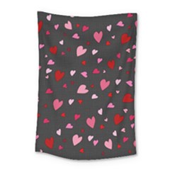 Hearts Pattern Small Tapestry by Valentinaart