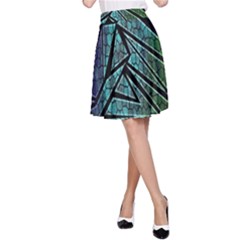 Abstract Background Rainbow Metal A-line Skirt by Nexatart