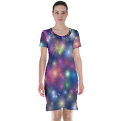 Abstract Background Graphic Design Short Sleeve Nightdress by Nexatart