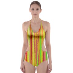 Paint Traces                                                 Cut-out One Piece Swimsuit by LalyLauraFLM